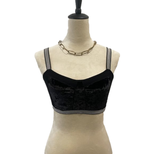 STEVE MADDEN Black Velvet Bralette / Sports Bra Size XL